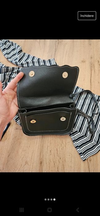 Set geaca de blugi/jeans/denim, rochie tricot și gentuță tip poștaș/ți