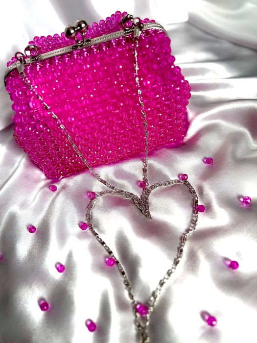 Дамска чанта в циклама ръчна изработка