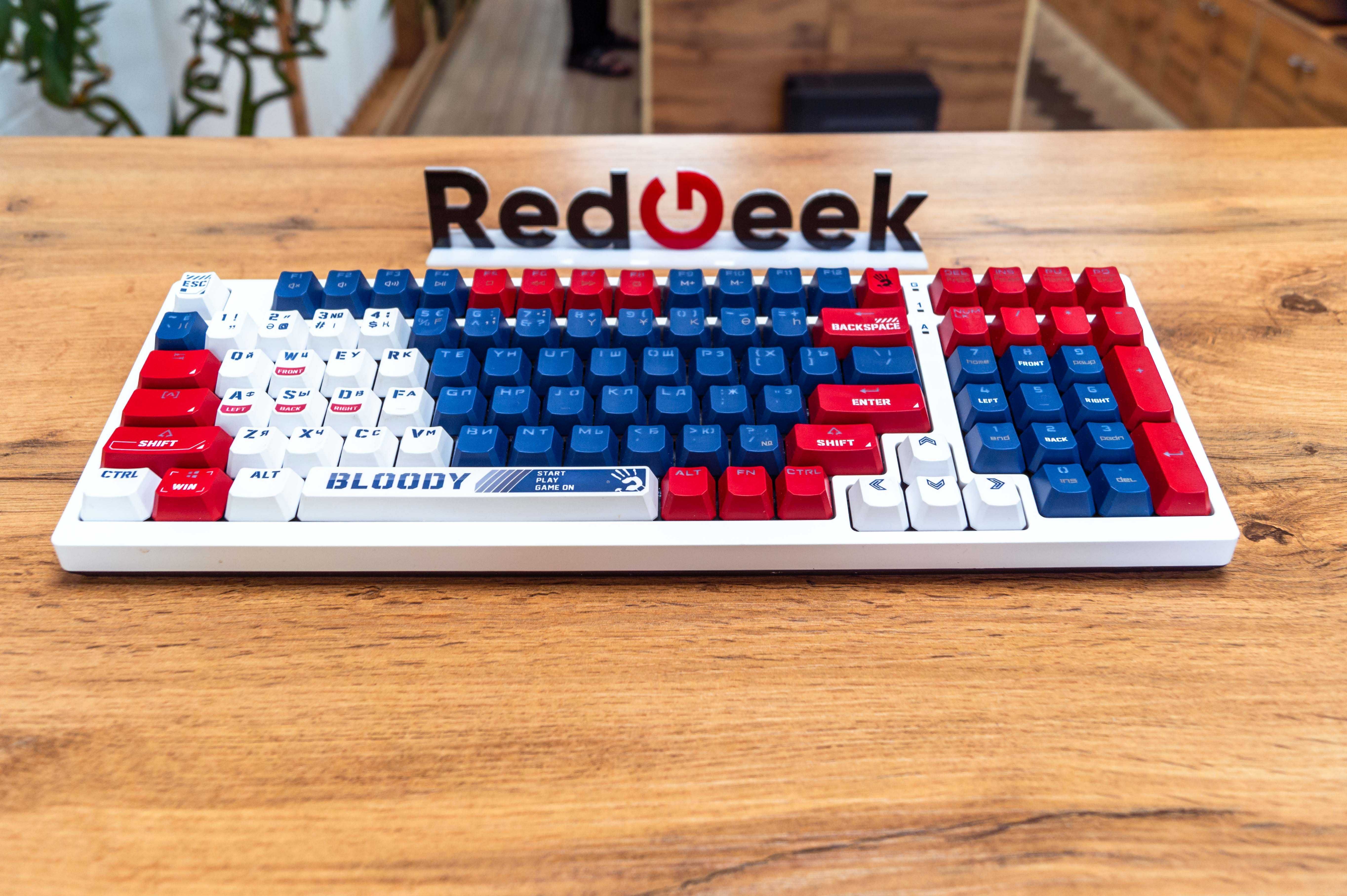 Игровая Клавиатура A4TECH Bloody S98|Sports Navy|белый|Red Geek