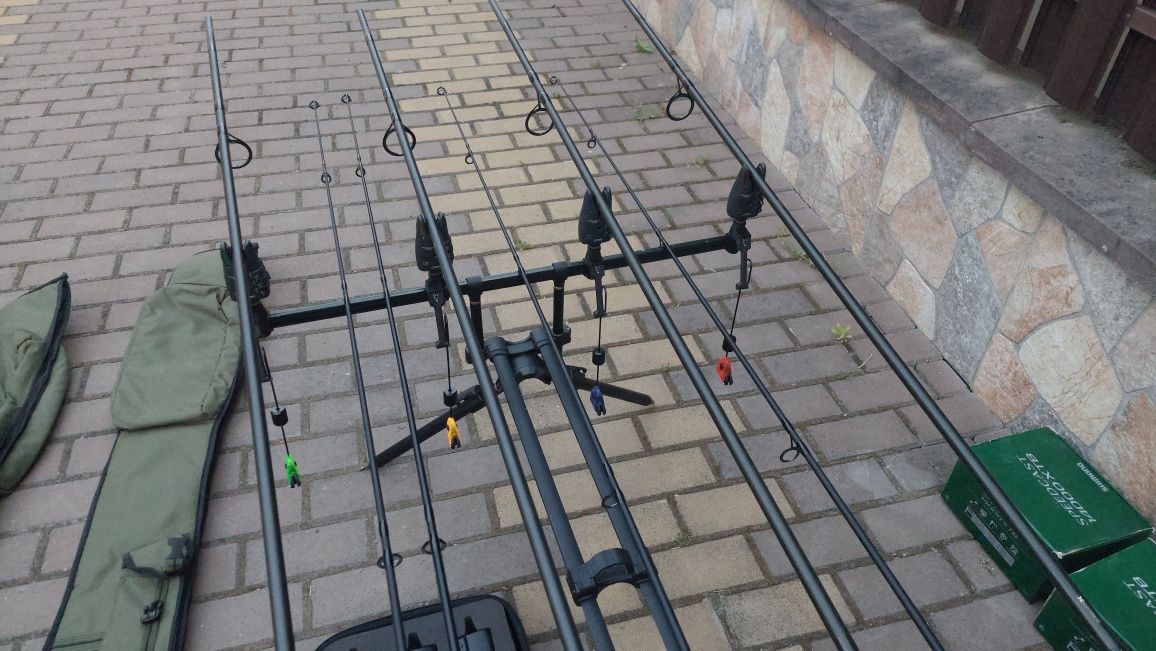 Set complet pescuit crap:shimano 14000, sonik dominator, fox mk3, jrc