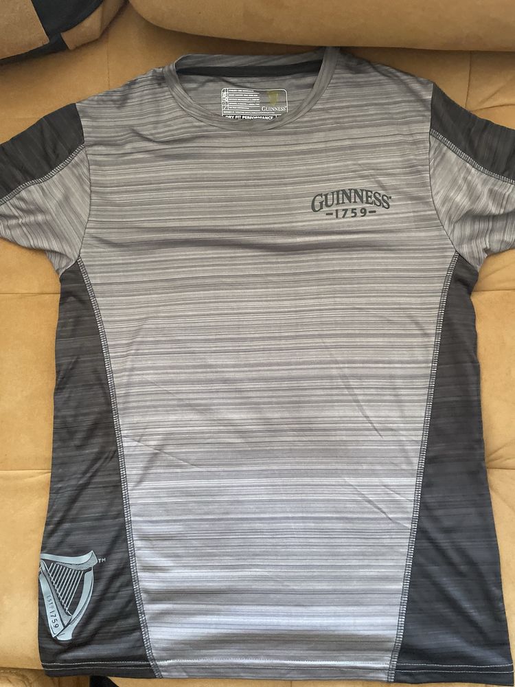 Guinness dry fit, мъжка бързосъхнеща тениска, сива, спорт, фитнес