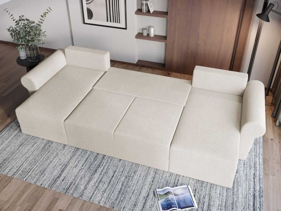 Coltar U Extensibil Bonito plusat aspect lana alba - Transport Gratuit