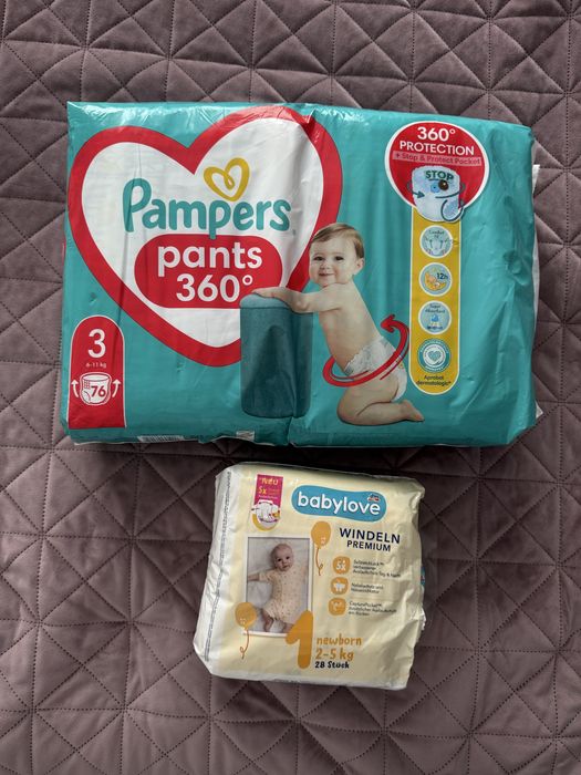 Scutece pampers nr 3, 76 buc, babylove nr 1