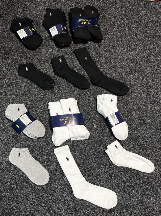 Sosete Polo Ralph Lauren Negre Albe Gri Premium / 2025