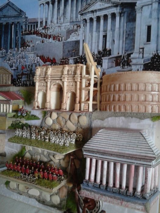 tablou diorama Roma antica cu figurine soldati romani 6mm