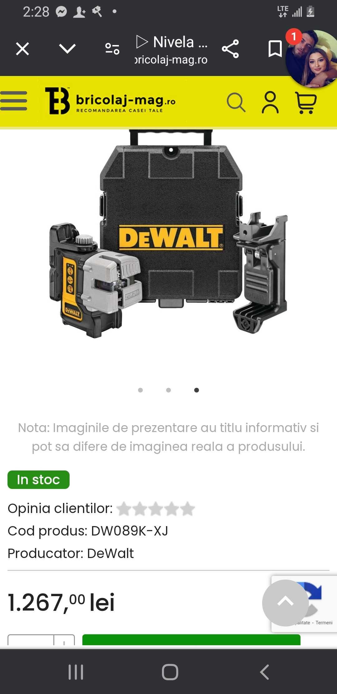 Laser dewalt de dat nivelul in 3 lini ,pe baterii