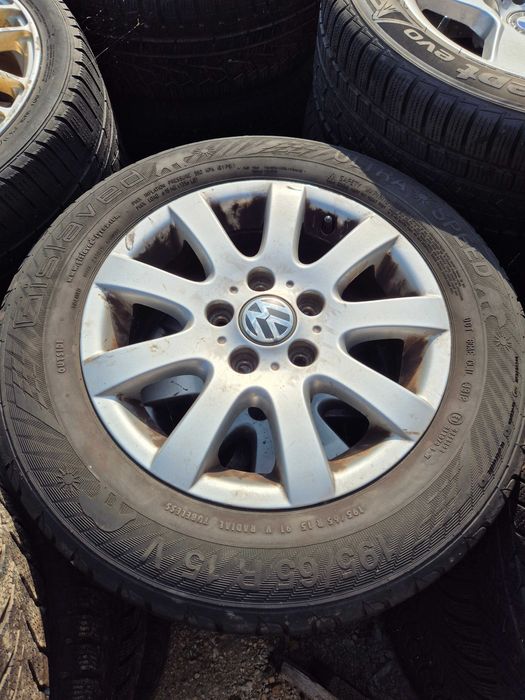 Roti Jante Anvelope VARA - 5x112 15'' 195/65/15 OEM VW Golf 5 Skoda