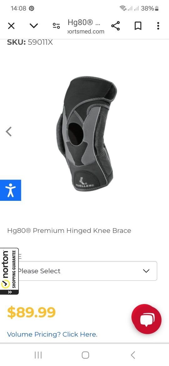 ПРОМО!MUELLER Hg80 Premium Hinged Knee Brace, М.