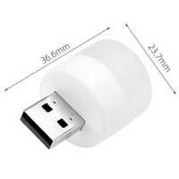 Mini lampa pe USB, rotund, alimentare 5V, 24x36mm, alb/cald alb/rece