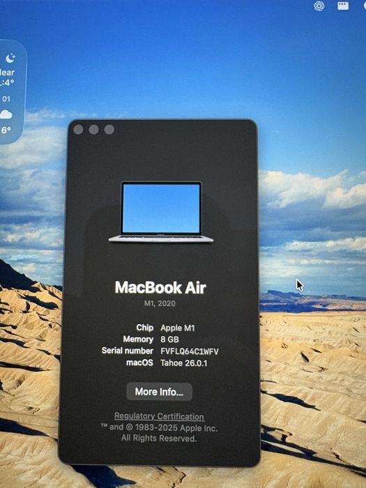 Macbook Air 13 inch, M1 2020