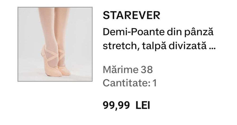 Body 12 ani  și demi-poante 38 balet fete