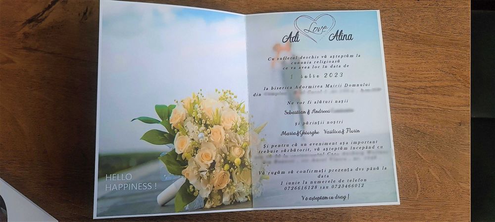 Invitatie nunta cu funda