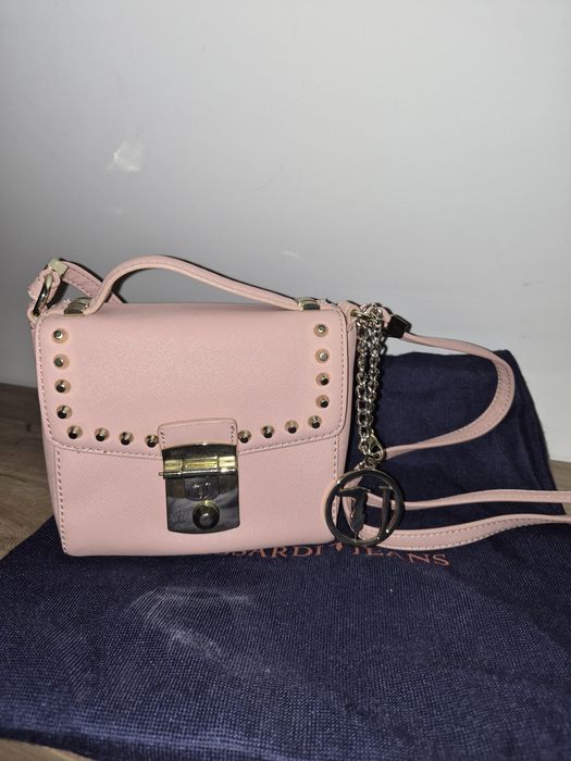 Бледо розова чанта на Trussardi Jeans
