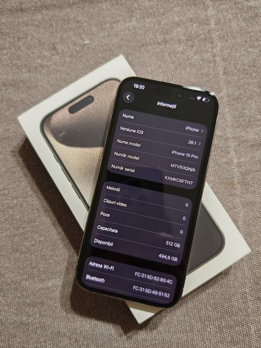 Vand iPhone 15 Pro 512GB  Natural Titanium  ca nou