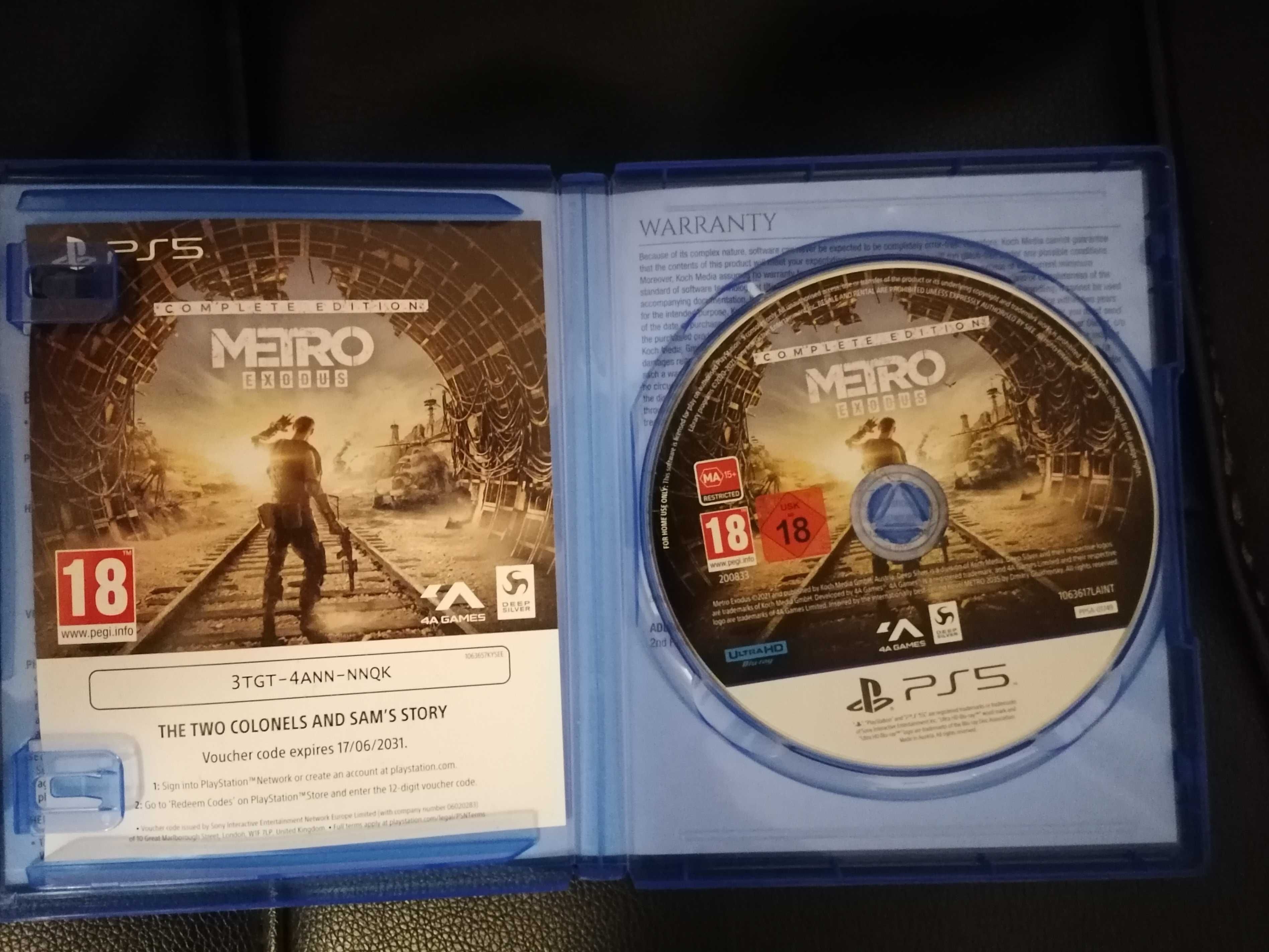 Продавам Metro Exodus Complete Edition PS5