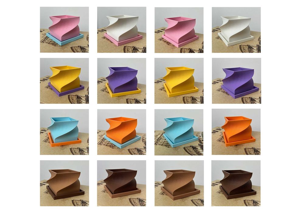 Kit ghiveci printat 3D cu suculente - set de plantat