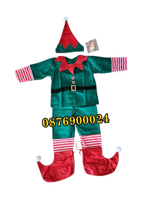 Детски коледен костюм за Момче Момиче или Елф РАЗМЕРИ Коледни дрехи