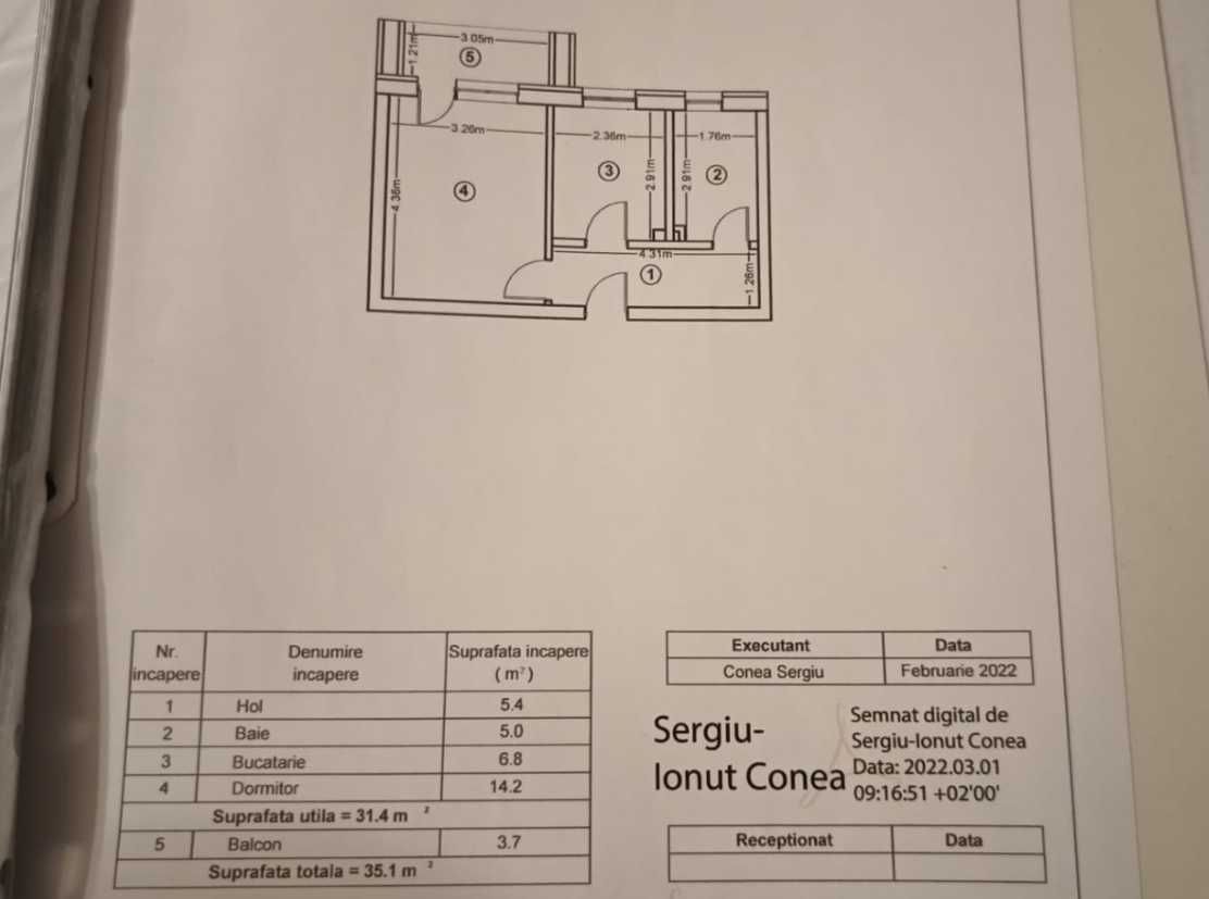 Proprietar vând garsonieră complet mobilată, utilată | 35 mp | Chiajna