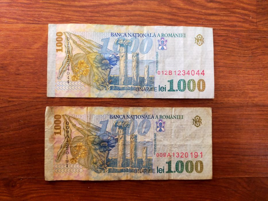 Bancnote 1000 lei.
