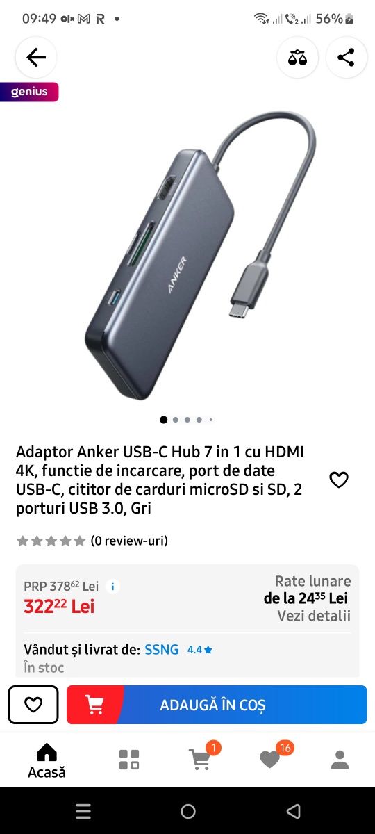 Vand adaptor Anker USB-C 7 in 1