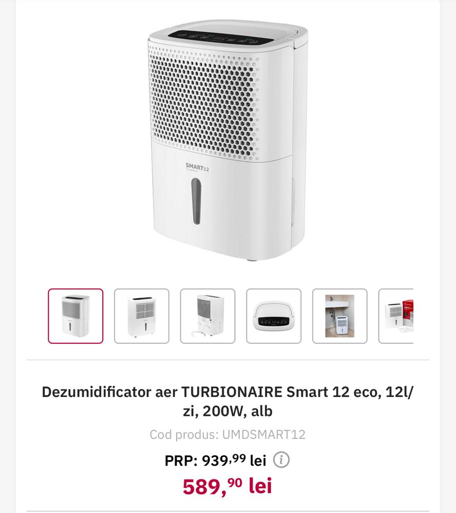 Dezumidificator Turbonaire Smart 12