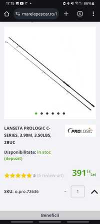 Lansete prologic c series 3.9m 3.5lbs +mulinete prologic element 8000