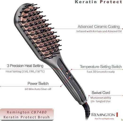 Електрическа четка за коса Remington Keratin Protect CB7480  230°C
