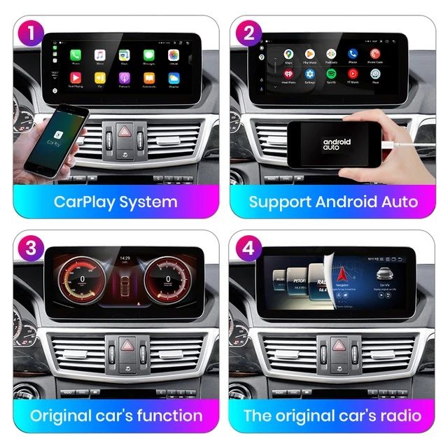 Navigatie Android Mercedes E-Class W212 , Carplay wireless + Camera