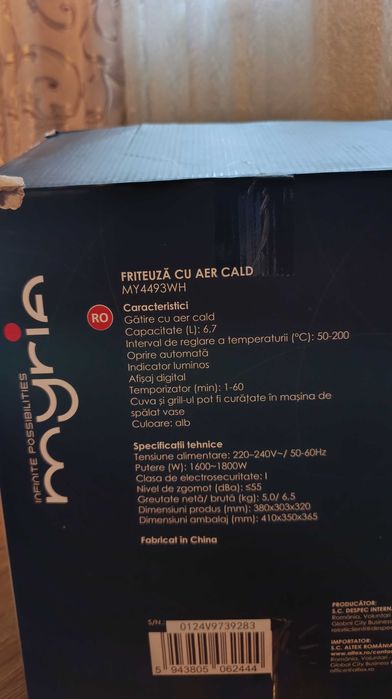 Airfryer myria 6.7 litri