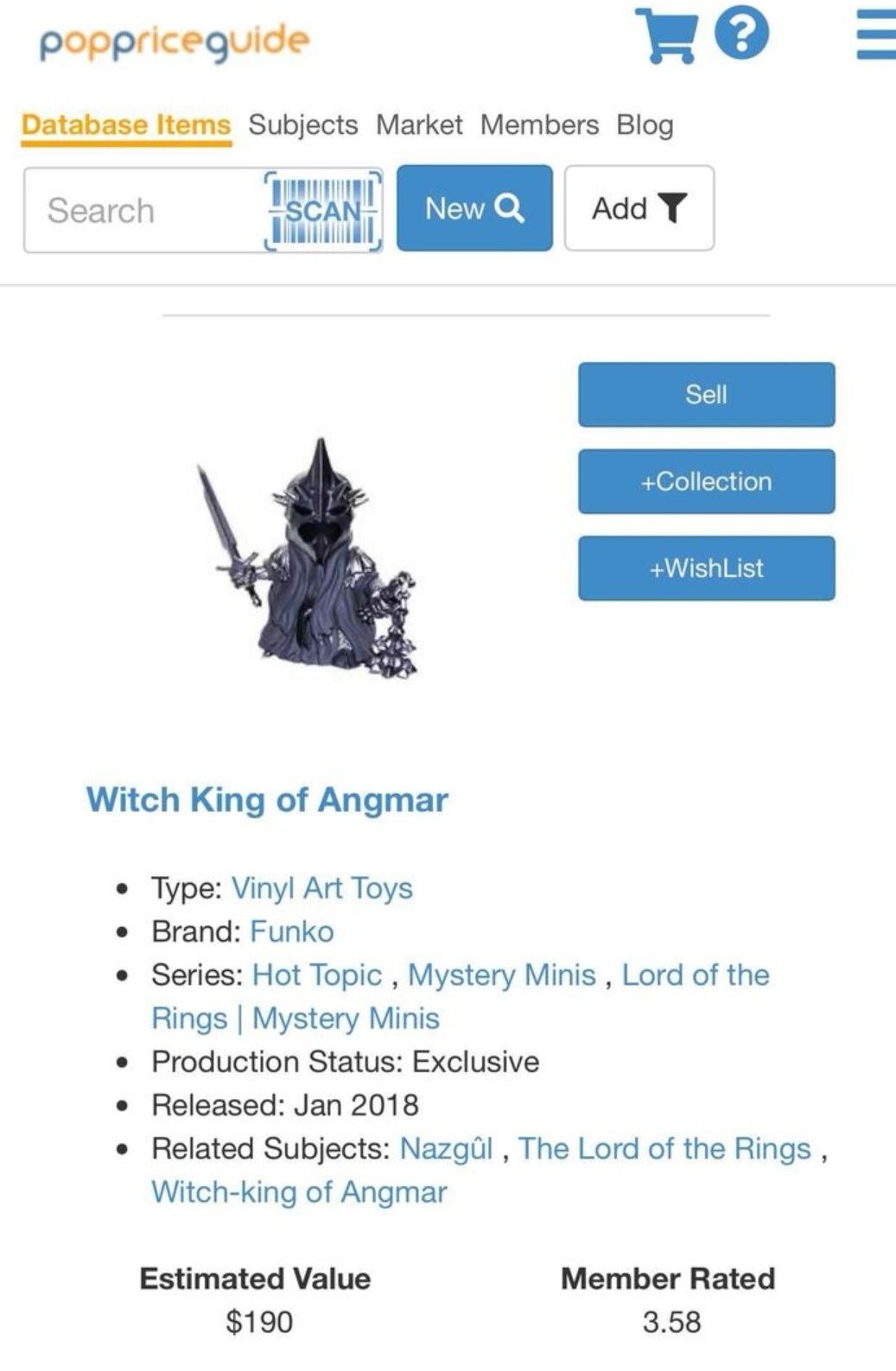 Funko Pop - Lord of The Rings - Witch King of Angmar (Exclusiv)