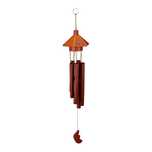 Clopot de vant din bambus sunet frumos model casuta maro 62x11x13 cm