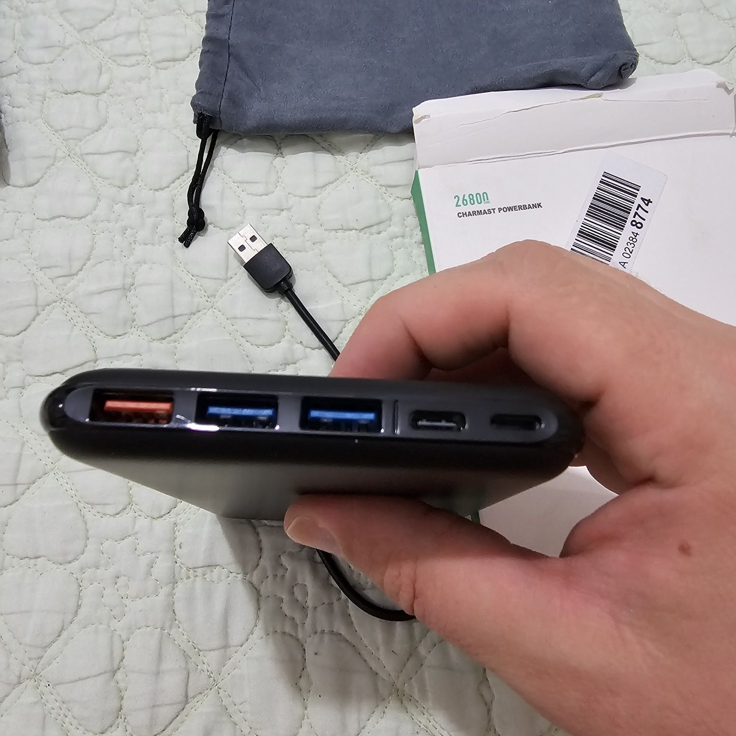 Power Bank USB C, încărcător portabil USB C 26800mAh 3A, pachet de bat