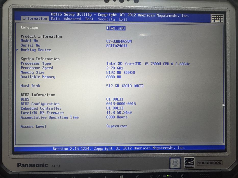 Panasonic Toughbook CF-33 Full HD Touch i5-7300U/8Gb/512Gb