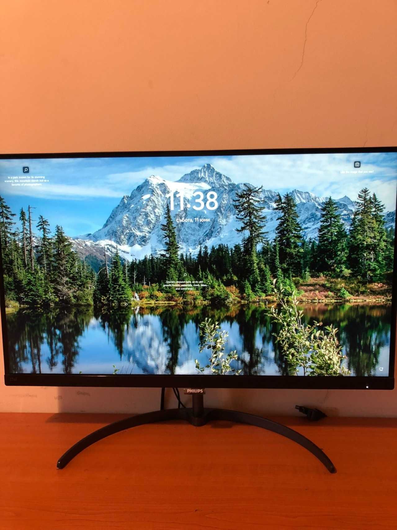 Монитор Philips - 276E8VJSB, 27", 4K, IPS, Anti-Glare, черен