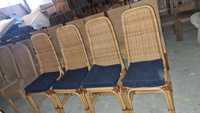 Ратанови столове с бамбук + възглавнички - внос от Европа