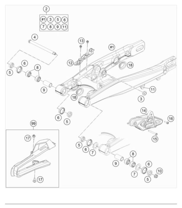 Bascula originala pt Ktm SX 85 și Husqvarna TC 85 cod produs 471043014