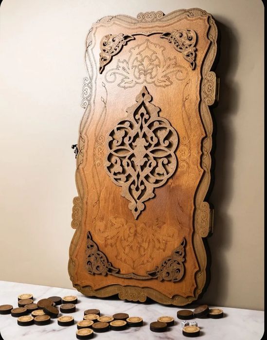 Скидка!Большие деревянные резные нарды 58 см, необычный подарок