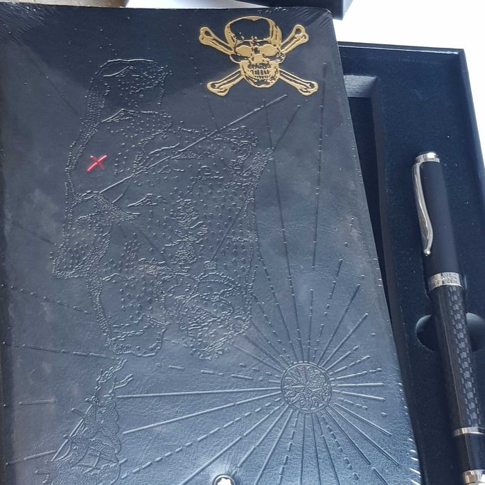 Agenda Montblanc si pix  -editia  Piratii/ Ocolul pamantului- Negru