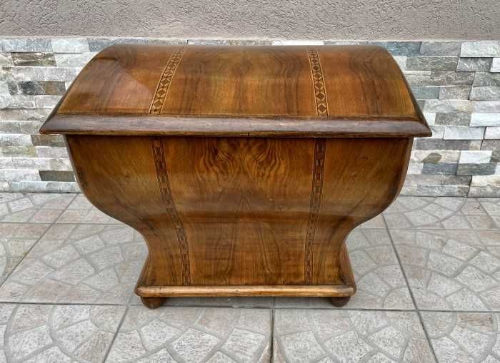 Piesa de exceptie-cufar lemn masiv-intarsii trandafir-Anglia