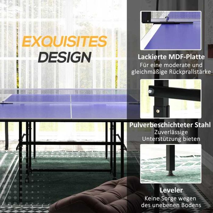 Маса за тенис на маса SPORTNOW, сгъваема, мобилна