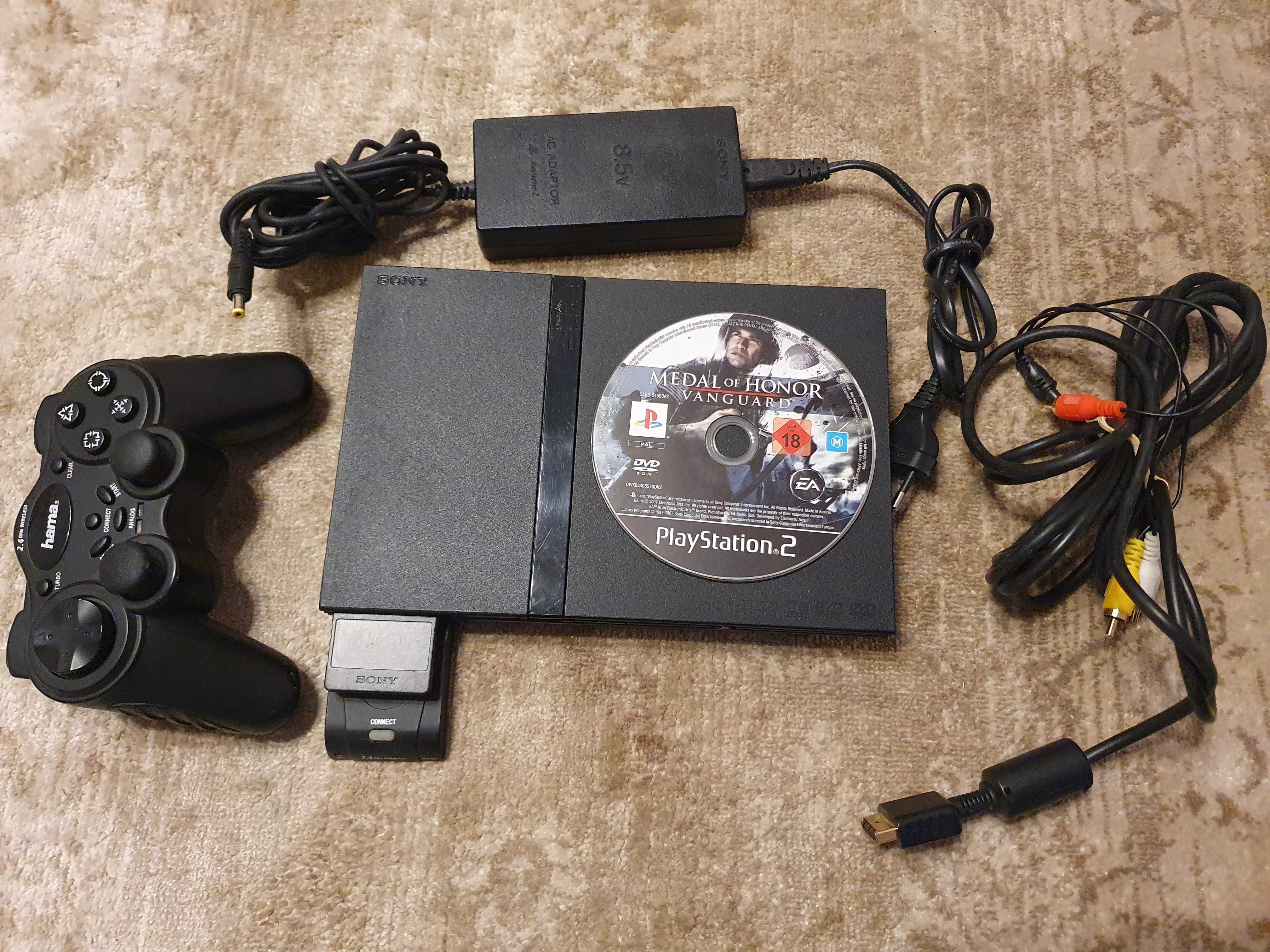 PlayStation 2 + 1 joc original + controler Wireless