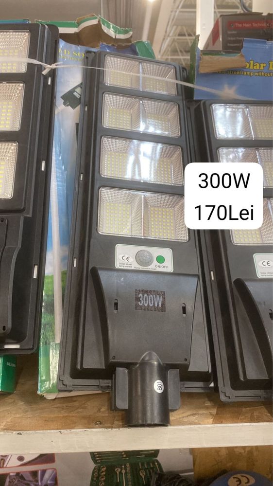 Lampa Solară LED Stradală cu Senzor Mișcare – Panou Integrat, 300W