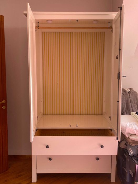 Dulap de haine alb cu doua usi si doua sertare 100 x 197 x 58cm (IKEA)