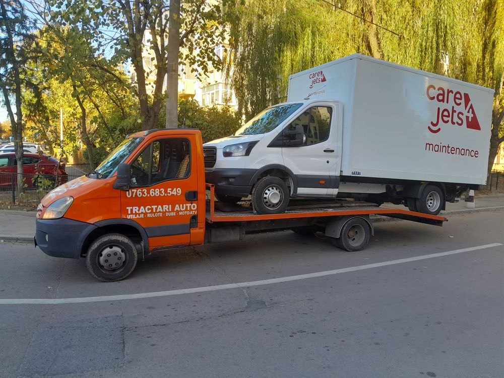 Tractari auto dube utilaje Transport rulote Platforma Asistenta rutier