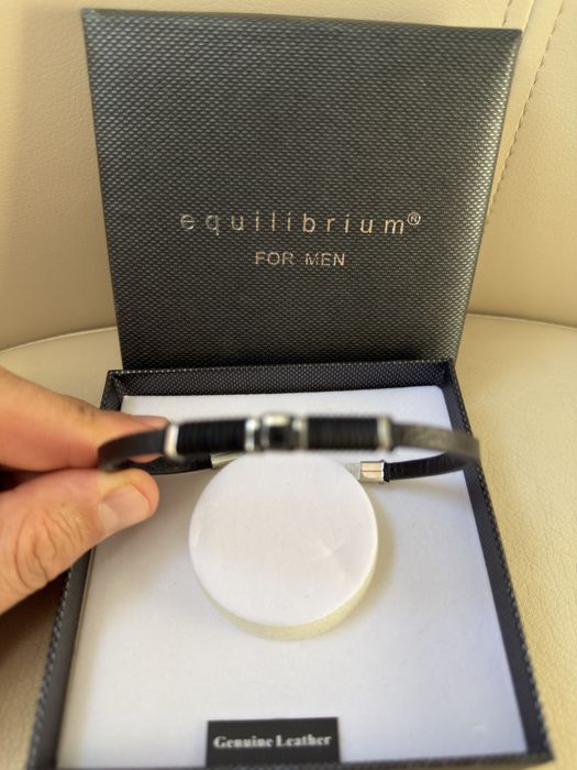 Bratara barbat piele cu otel inoxidabil