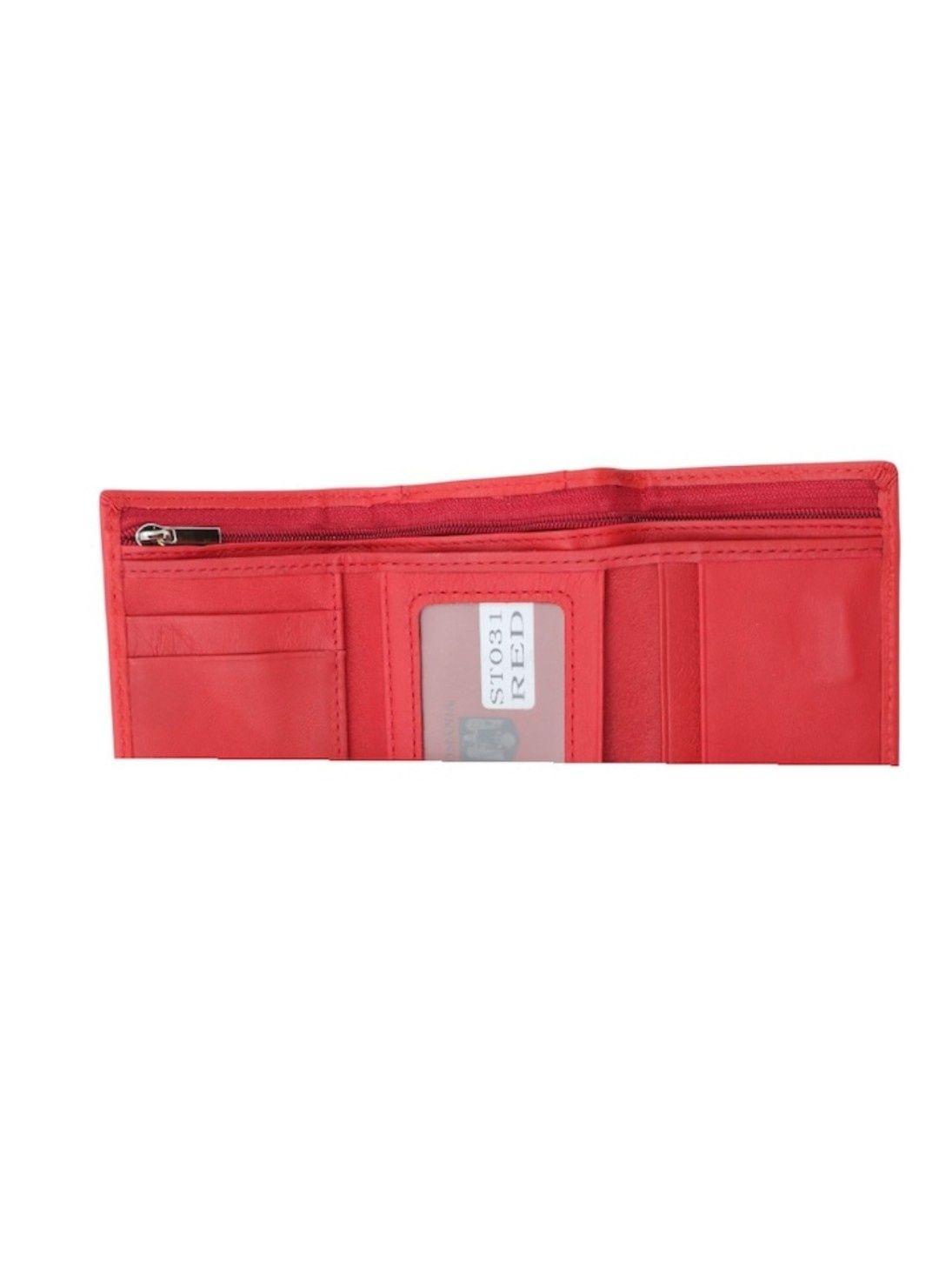 Portofel de dama din piele naturala red