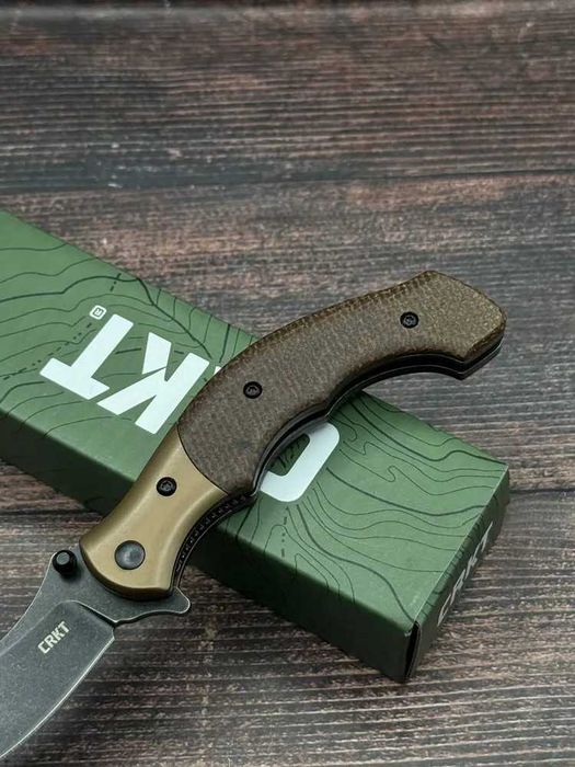 Cutit pliabil Briceag CRKT Ritual Compact Micarta CR-7465, Stil Persan