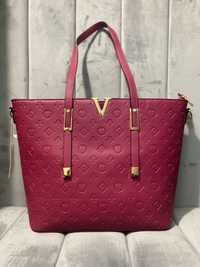 Дамска чанта - голям и среден размер в розов цвят
