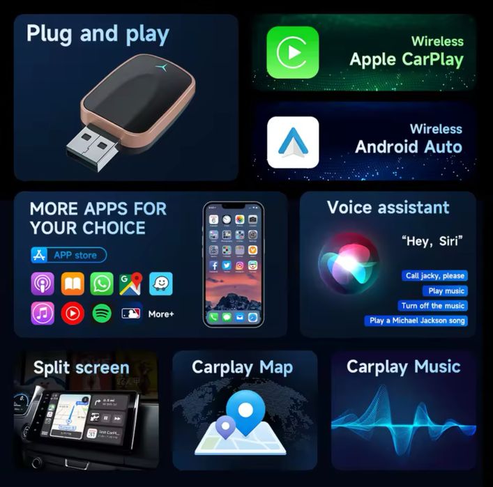 Adaptor Wireless Dongle CarPlay & Android Auto - Promotie ‼️