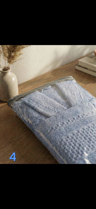 Халат с качулка и кърпа 50/90